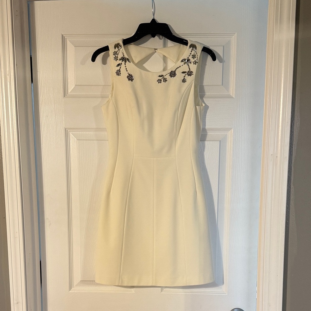 H&M Cream Mini Dress with Floral Accents